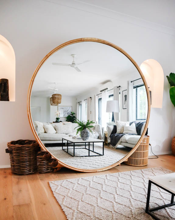 Large Round Viewing Mirror, 180cm (PreOrder September) Haus of Rattan
