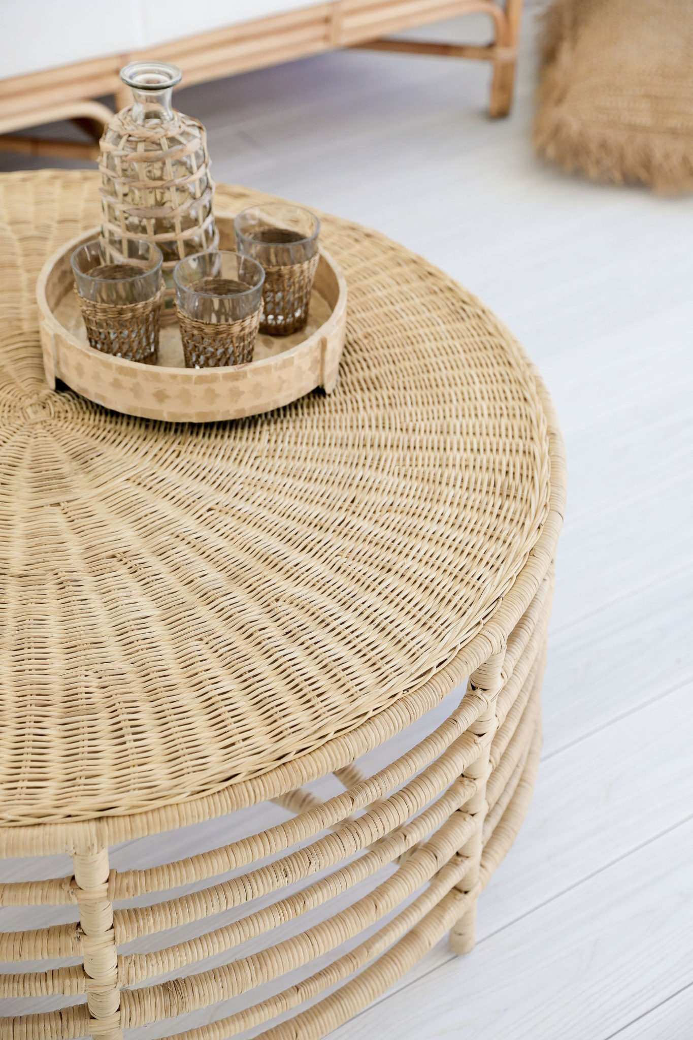 Intan Rattan Round Coffee Table, 100cm, Natural Haus of Rattan